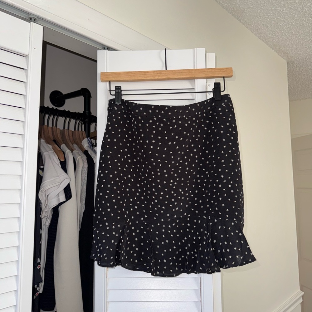 Madewell Silk Skirt in Black/Star Scatter